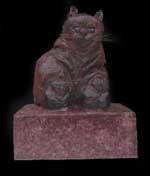 sculpture chat sur granit